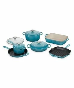 Cheapest 🥰 Le Creuset Signature Cast Iron 10-Piece Set Flame 🤩