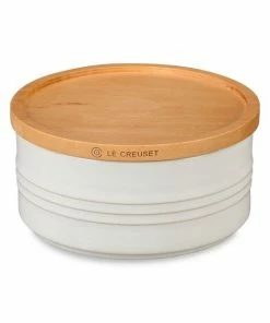 Discount 🛒 Le Creuset 23-oz Stoneware Canister With Wood Lid 🥰