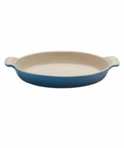 Best Pirce 🔥 Le Creuset 1.7-Quart Heritage Stoneware Oval Au Gratin Dish Cerise 👏