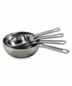 New ❤️ Le Creuset Stainless Steel Four-Piece Measuring Cups Set 🎉