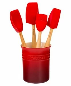 Flash Sale 🤩 Le Creuset 5-Piece Utensil & Stoneware Crock Set Oyster 😉