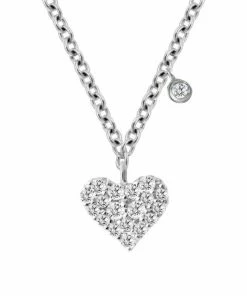 Best deal 🔔 Meira T 14K White Gold Diamond Heart Pendant Necklace ✔️