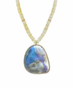 Best deal ❤️ Meira T 14K Gold & Boulder Opal Beaded Pendant Necklace 👏