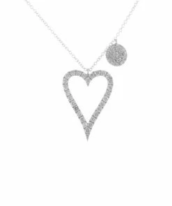 Coupon 😍 Meira T 14K White Gold & Diamond Heart Necklace 👏