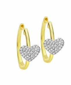 Flash Sale 🧨 Meira T 14K Yellow Gold & Diamond Heart Hoop Earrings 🤩