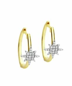 Best reviews of 😉 Meira T 14K Yellow Gold & Diamond Starburst Hoop Earrings 🛒