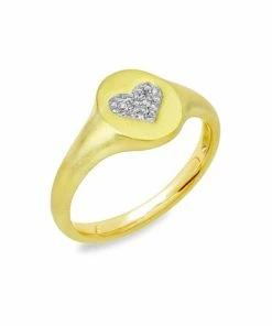 Discount ❤️ Meira T 14K Gold & Diamond Heart Signet Ring 😍
