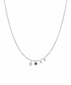 Buy 🌟 Meira T 14K White Gold Diamond & Sapphire Charm Necklace 👏