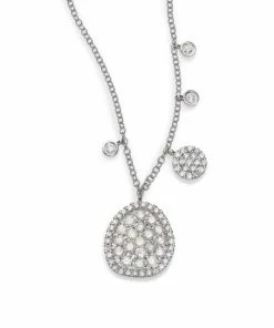 Hot Sale ⌛ Meira T Diamond & 14K White Gold Ice Disc Necklace ❤️