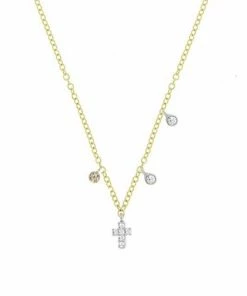Coupon 🔔 Meira T Baby 14K Gold & Diamond Cross Necklace 🎉