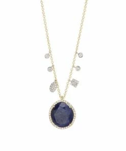Budget ✔️ Meira T 14K Gold, Diamond & Sapphire Charm Necklace ✔️