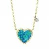 Promo 😍 Meira T 14K Yellow Gold, Diamond & Opal Heart Pendant Necklace ⌛