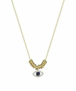 Outlet ✔️ Meira T 18K Yellow Gold, Diamond & Blue Sapphire Evil Eye Pendant Necklace 🥰