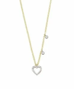 Brand new 🥰 Meira T Dainty Two-Tone 14K Gold & Diamond Heart Pendant Necklace 🤩