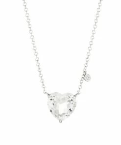 Best reviews of β Meira T White Topaz & 14K White Gold Heart Necklace π