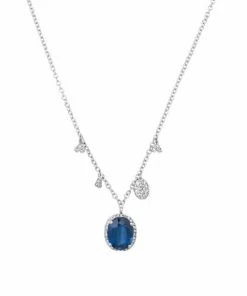 Coupon 🌟 Meira T 14K White Gold, Diamond & Kyanite Necklace ⌛