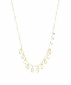 Brand new β Meira T 14K Yellow Gold Opal Marquise Drop Necklace β