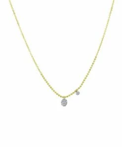 Discount 💯 Meira T 14K Yellow Gold & Pavé Diamond Oval Drop Ball Chain Necklace 🎉