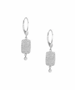 Outlet 👍 Meira T 18K White Gold & Diamond Rectangular Drop Earrings ⌛