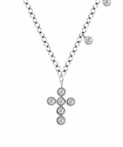Flash Sale 👏 Meira T 14K White Gold & Diamond Cross Pendant Necklace 💯