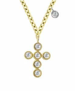 Outlet 😉 Meira T 14K Yellow Gold & Diamond Cross Pendant Necklace 😉