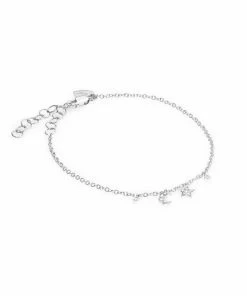 Cheap π Meira T 14K White Gold & Diamond Moon & Star Charm Bracelet π