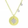Outlet 😉 Meira T 14K Gold & Diamond Starburst Coin Necklace 🔔