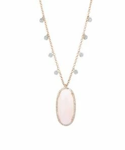 Best Pirce π Meira T 14K Rose Gold, 14K White Gold, Pink Opal & Diamond Pendant Necklace β
