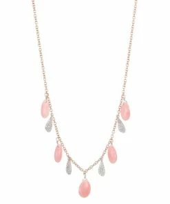 Coupon ✨ Meira T 14K Rose Gold & 14K White Gold Diamonds Pink Opal Drop Necklace ⭐
